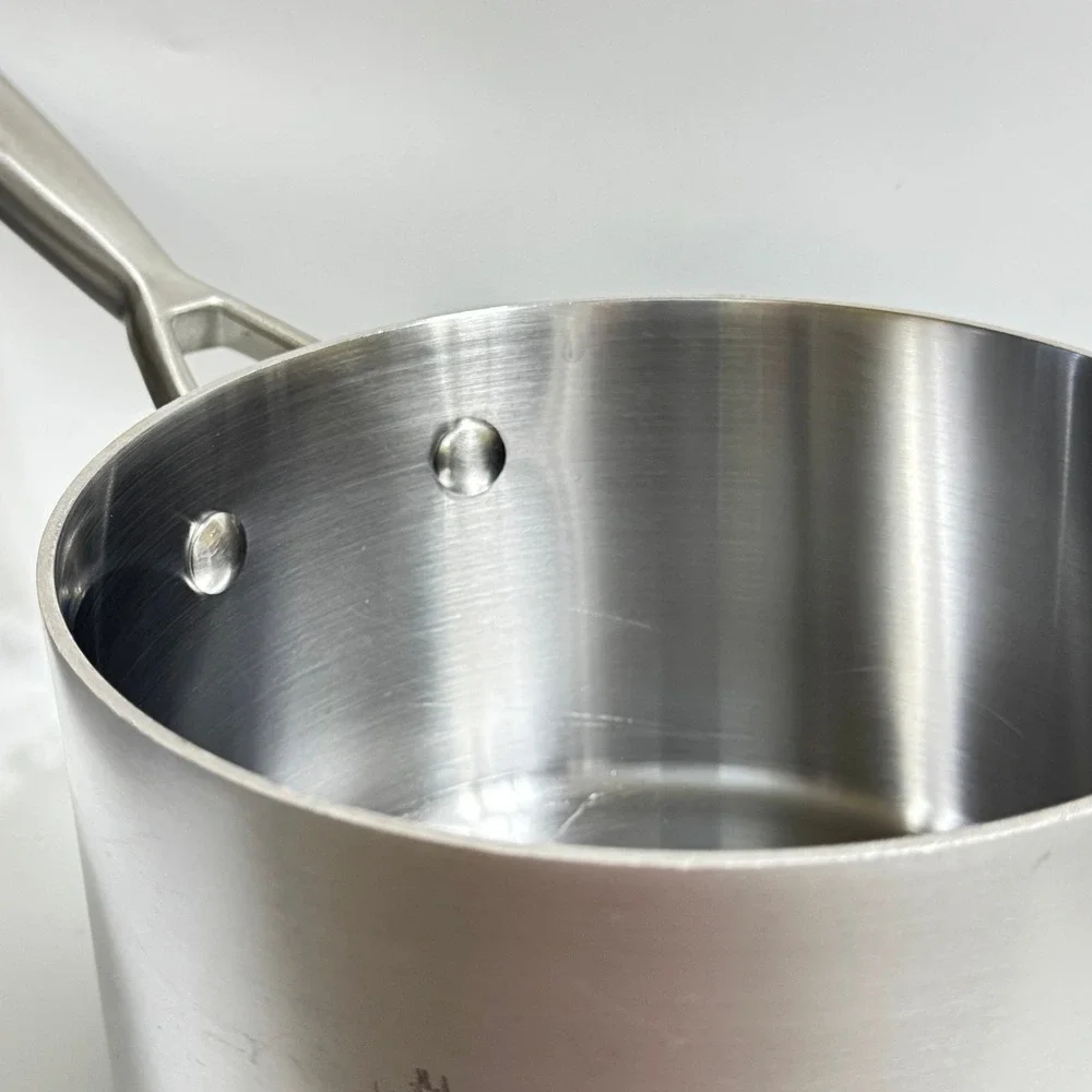 Anolon Chef Clad Saucepan 1 Qt Silver Stainless Steel Induction Glass Lid CQQQ09
